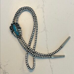 Turquoise and Silver Bolo Tie